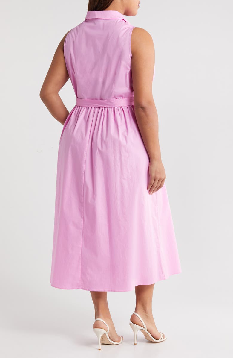 Maggy London Tie Waist Sleeveless Stretch Poplin Shirtdress, Alternate, color, Pastel Lavender