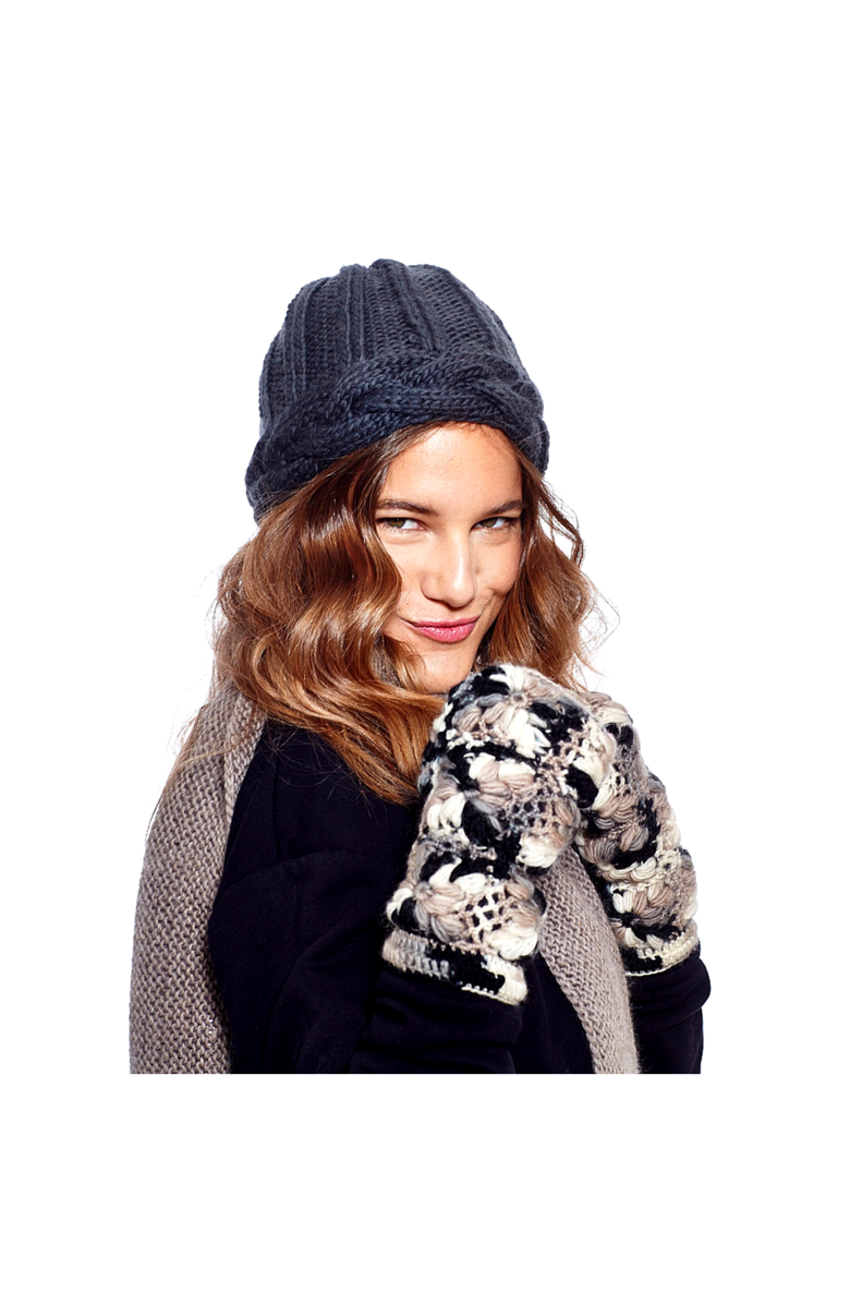 Nirvanna Designs Multi Color Flower Crochet Handwarmers, Alternate, color, Black Multi