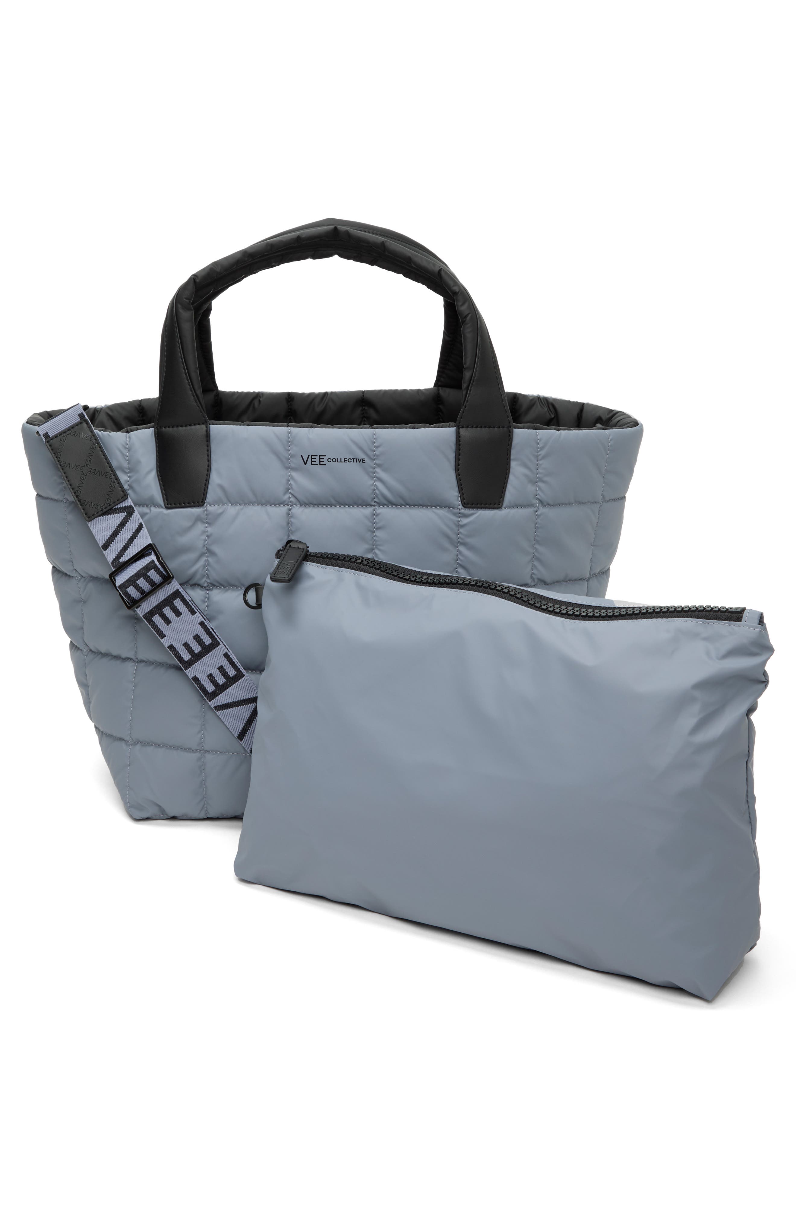 VeeCollective Medium Porter Water Repellent Quilted Tote, Alternate, color, Slate Grey Gry