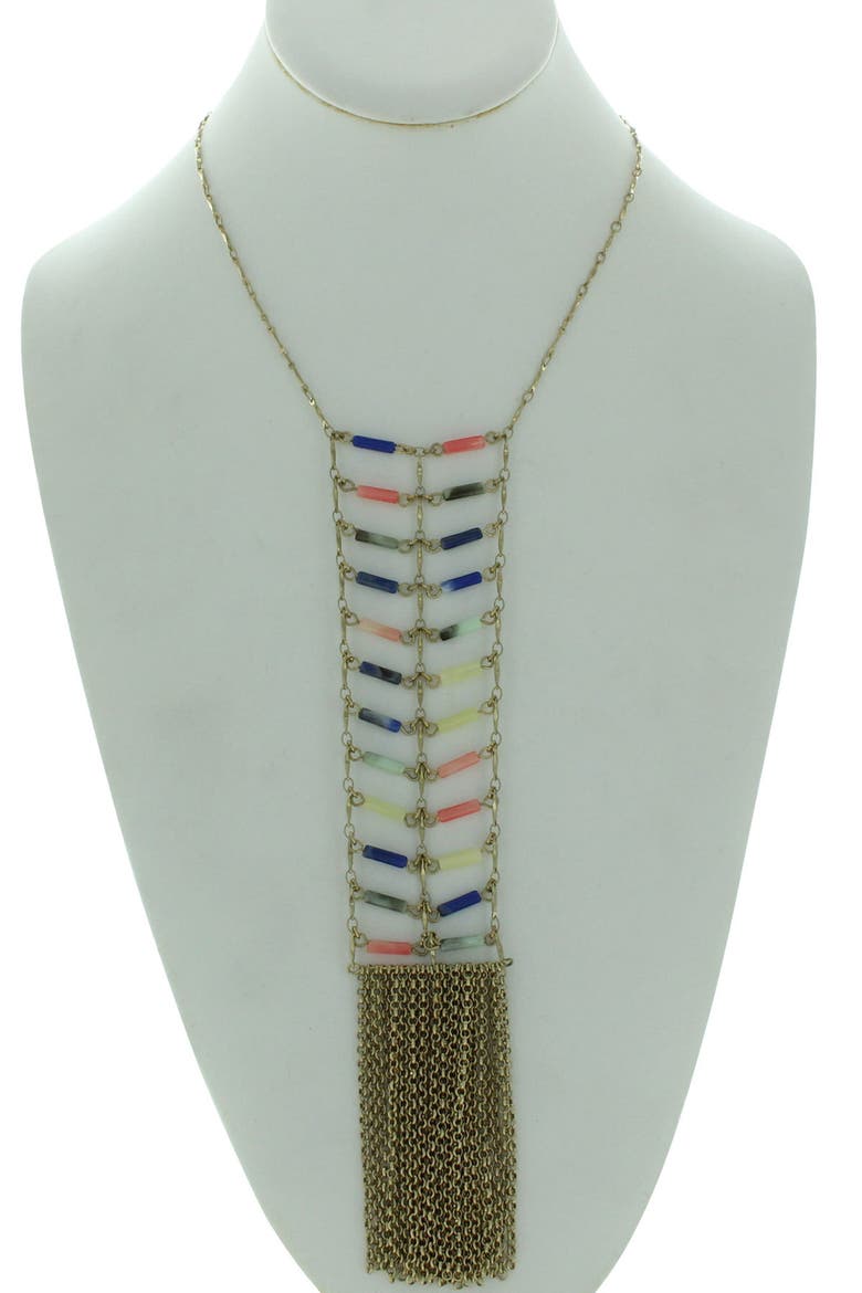 Burnished Gold Plated Resin Statement Necklace, Alternate, color, GOLD / MULTI
