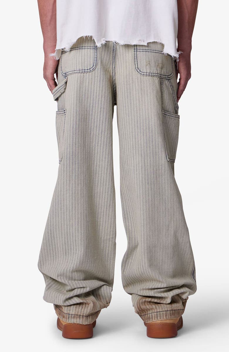 mnml Ultra Baggy Ripped Railroad Stripe Carpenter Jeans, Alternate, color, Multi