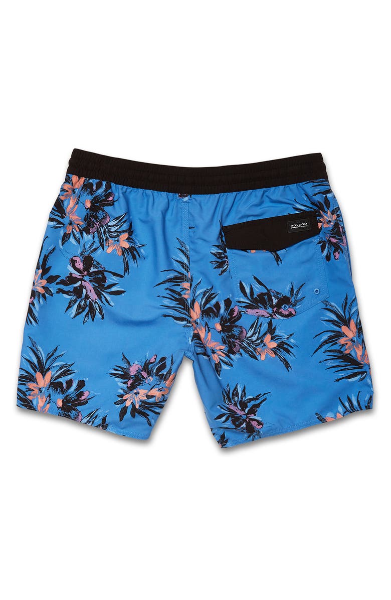 Volcom Earthly Delight Floral Swim Trunks, Alternate, color, Ballpoint Blue