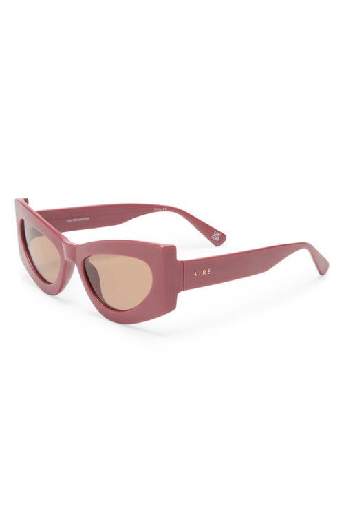 Aire Electra 49mm Small Cat Eye Sunglasses In Terracotta/hazel Tint