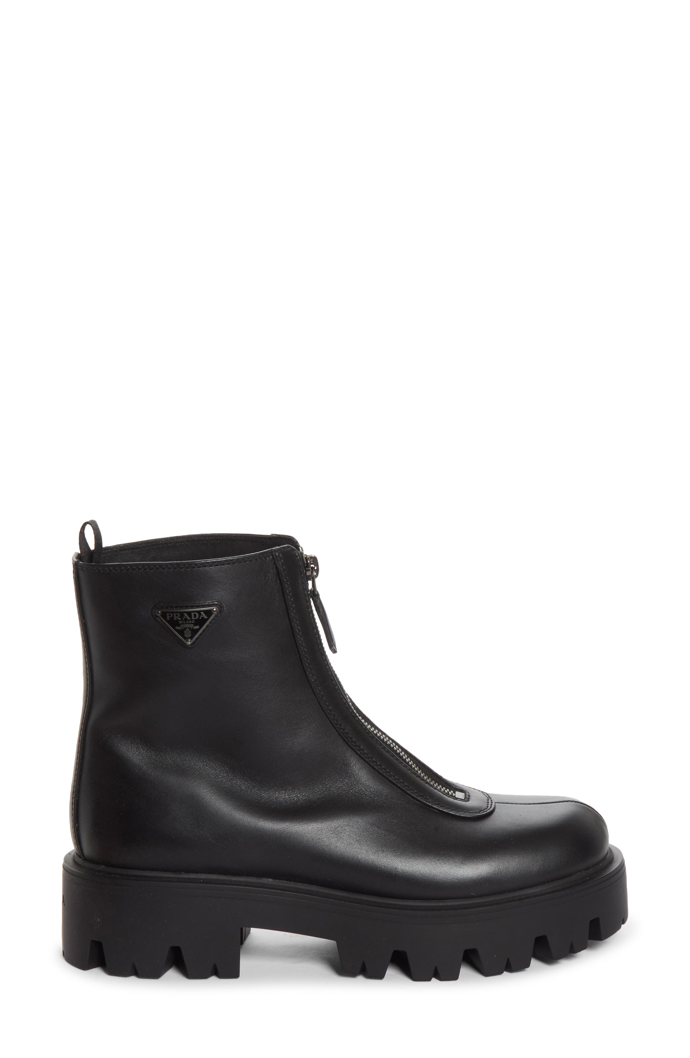 Lug Sole Zip Bootie, Alternate, color, NERO