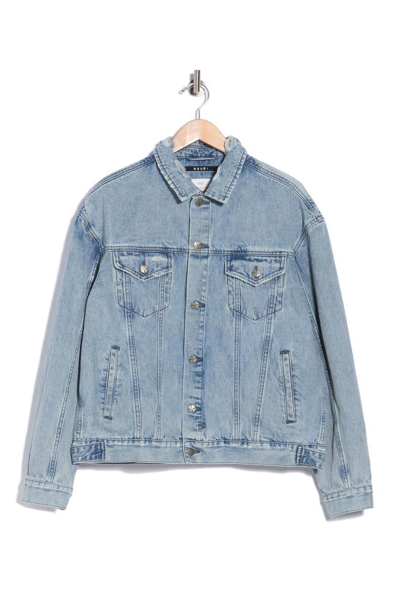 Oh G Oversized Jean Jacket, Alternate, color, DENIM