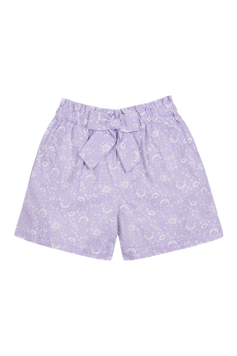 Girls' Pull-On Cinched Waist Linen Short, Infant, Main, color, Lavender Fields Floral