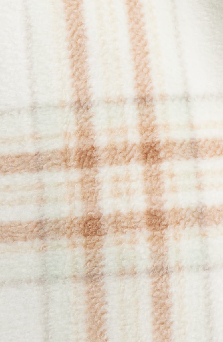 Thread & Supply Plaid Polar Fleece Shacket, Alternate, color, Ivory Brown Combo