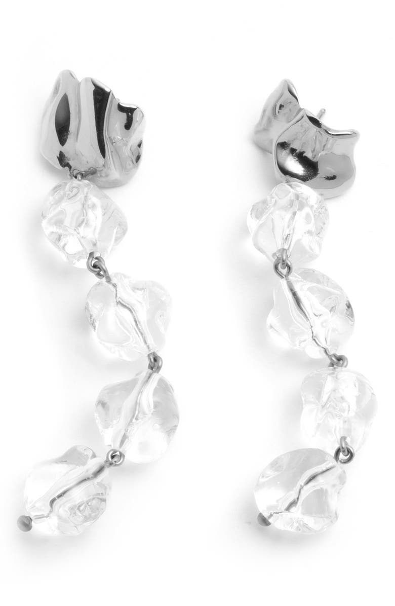 Sterling King Lucite<sup>®</sup> Drip Earrings, Alternate, color, Sterling Silver