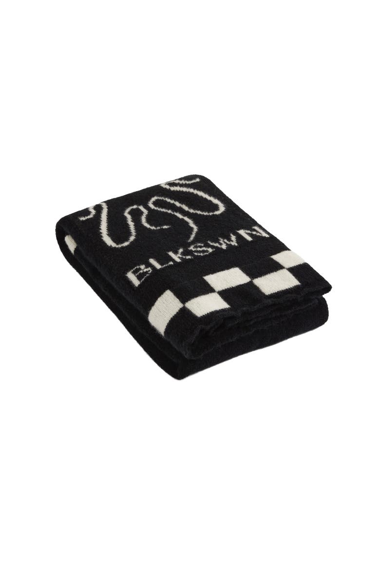 Checkerboard Cotton Throw Rug, Main, color, Black & White