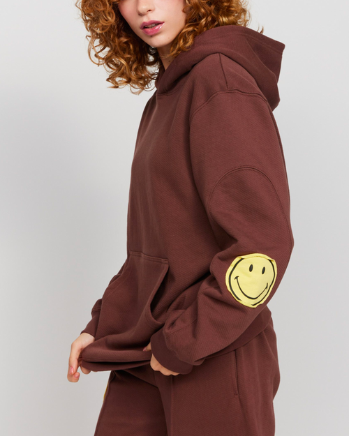 Samii Ryan Smiley Oversized Hoodie In Brown