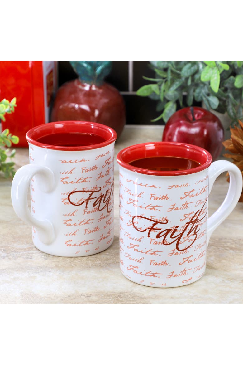 4 Piece 16 Ounce Stoneware Mug Set, Alternate, color, Red