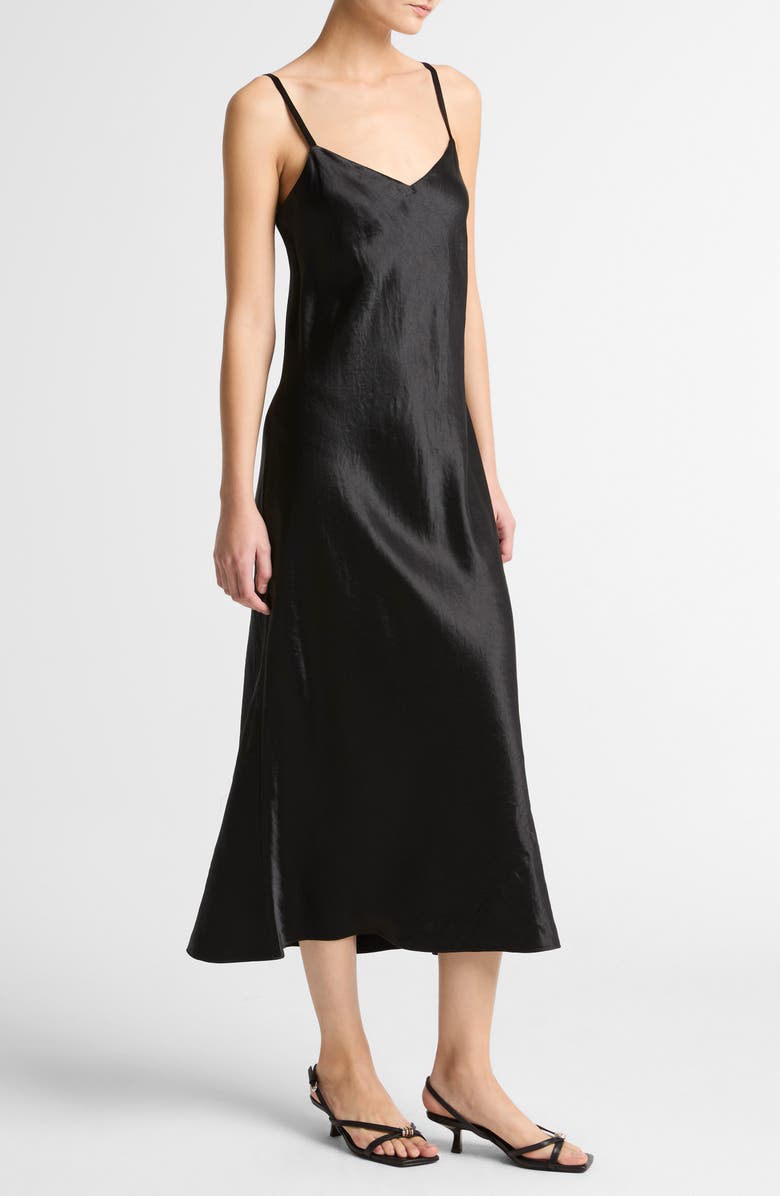 Vince Midi Satin Slipdress, Alternate, color, Black