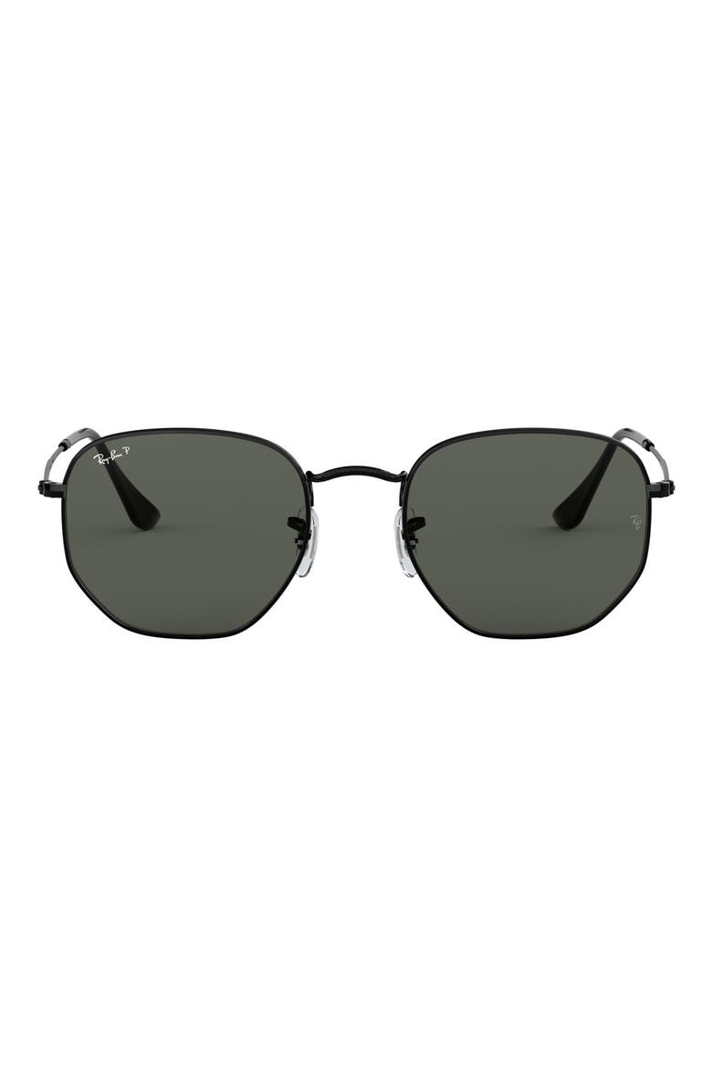 54mm Polarized Square Sunglasses, Main, color, BLACK/ GREEN