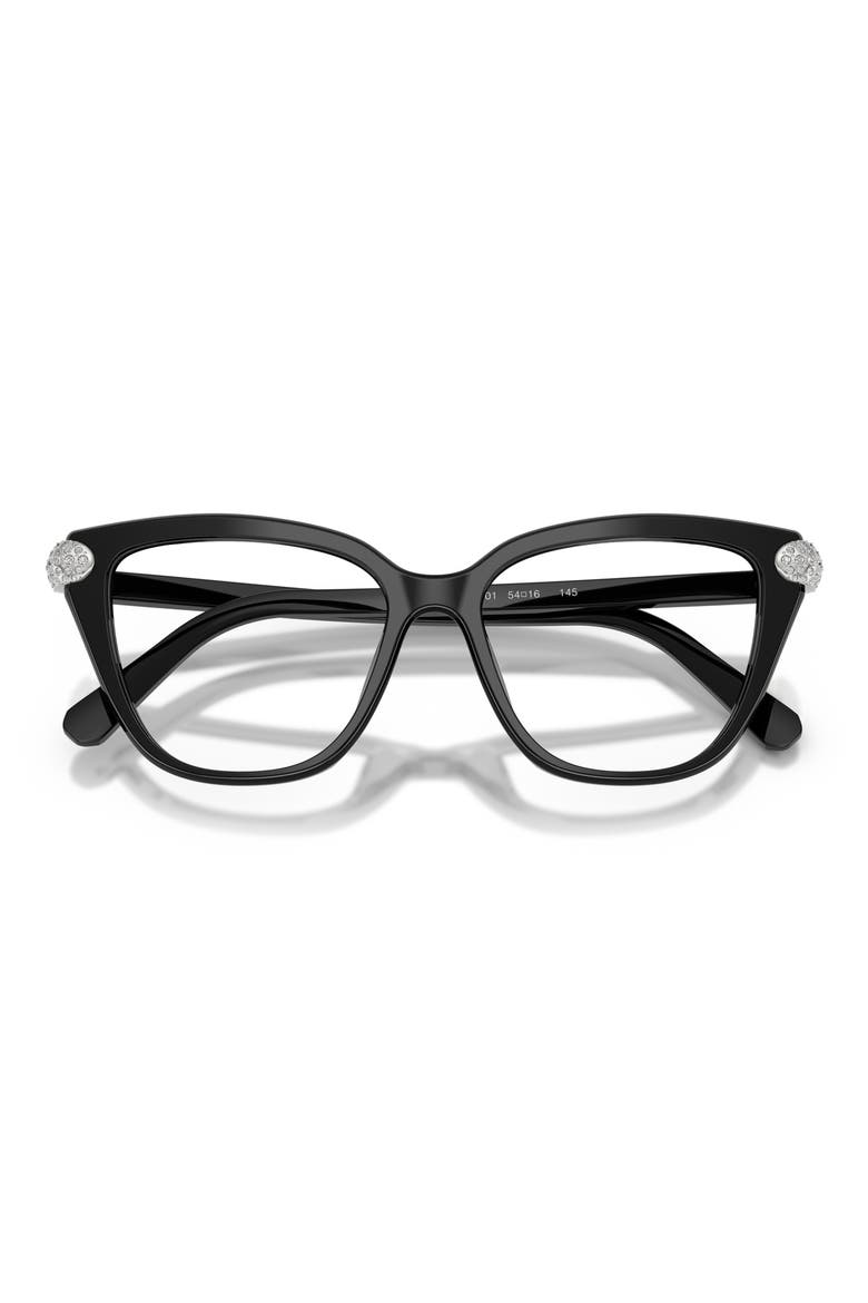 54mm Cat Eye Optical Glasses, Alternate, color, BLACK/ DEMO LENS