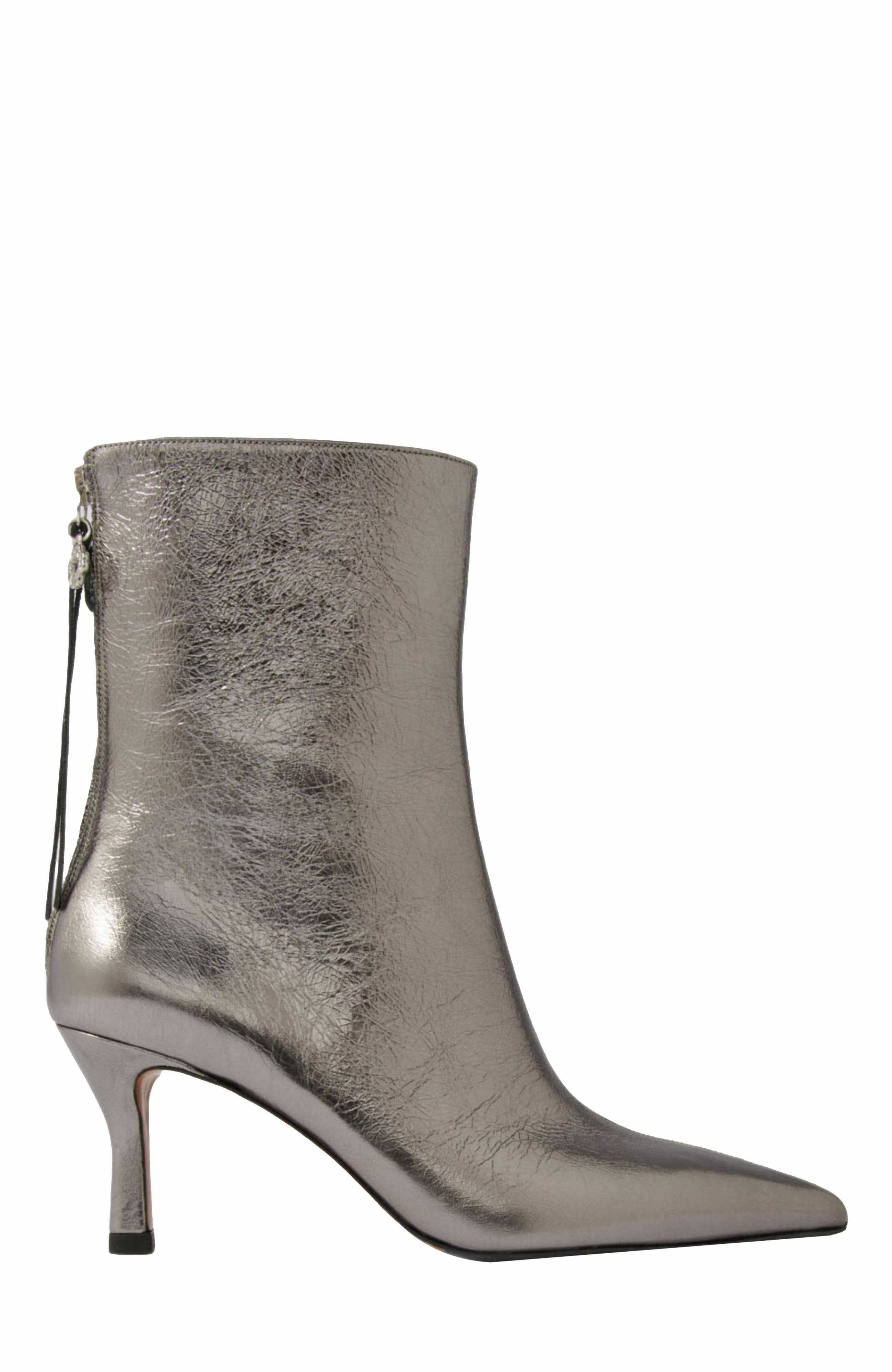 maje Metallic pointed-toe boots, Alternate, color, 