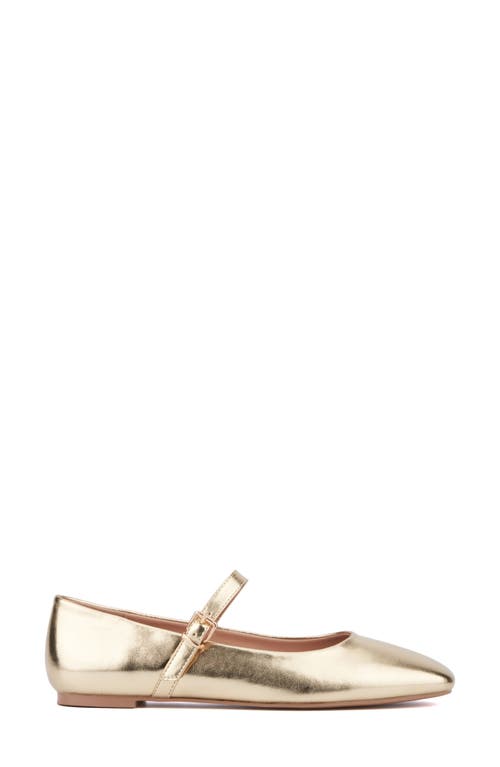 New York And Company Page Mary Jane Ballet Flat In Gold Metallic