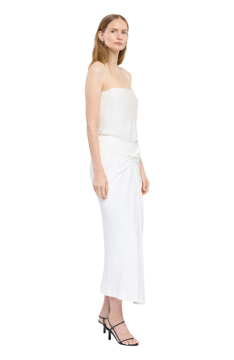 Another Tomorrow Asymmetrcal Twist Skirt, Alternate, color, Off White