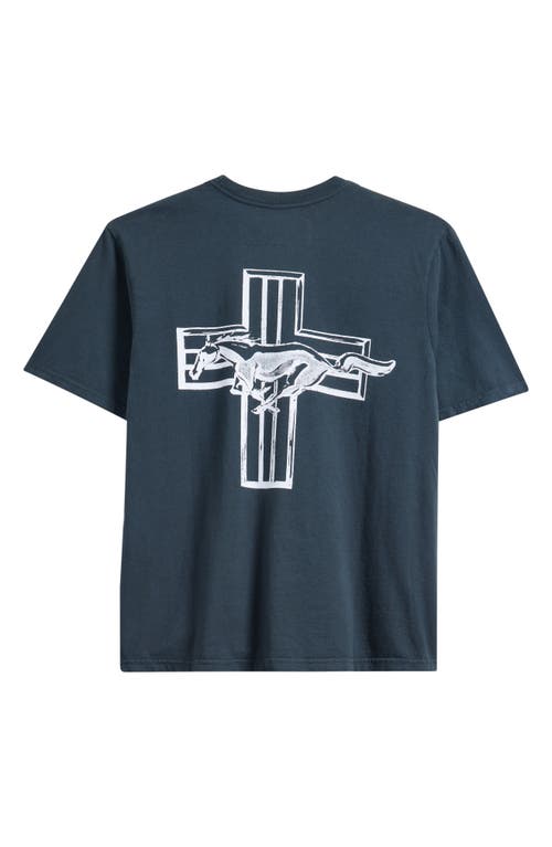 One Of These Days Mustang Cross Graphic T-shirt In Blue
