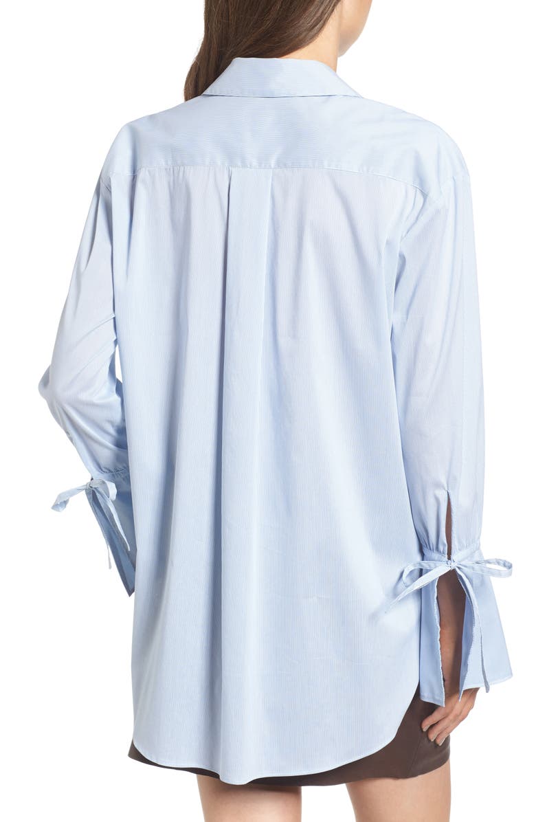 Treasure & Bond x Something Navy Ruffle Cuff Tunic, Alternate, color, 