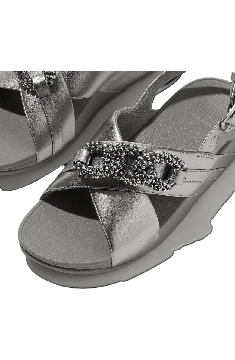 FitFlop Lulu Beaded Chain Back Strap Sandals, Alternate, color, Silvereen