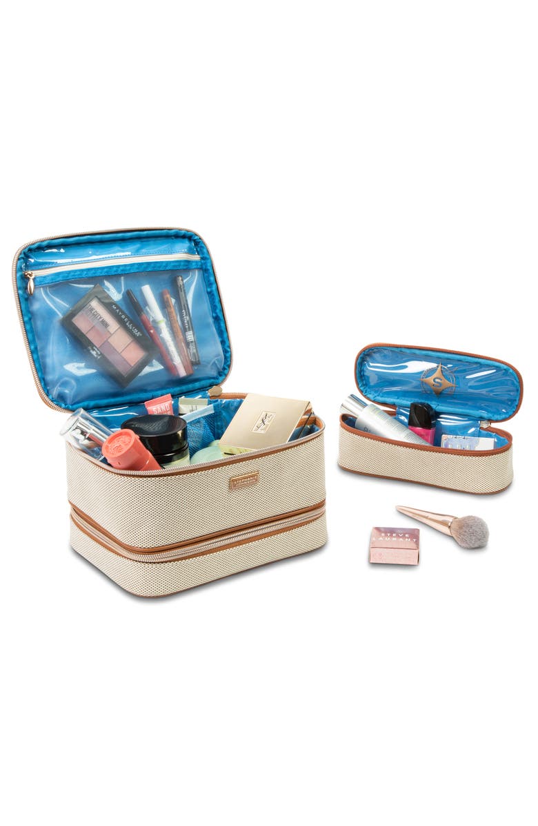 Stephanie Johnson Tropea Ivory Jenny Train Cosmetics Case, Alternate, color, Ivory