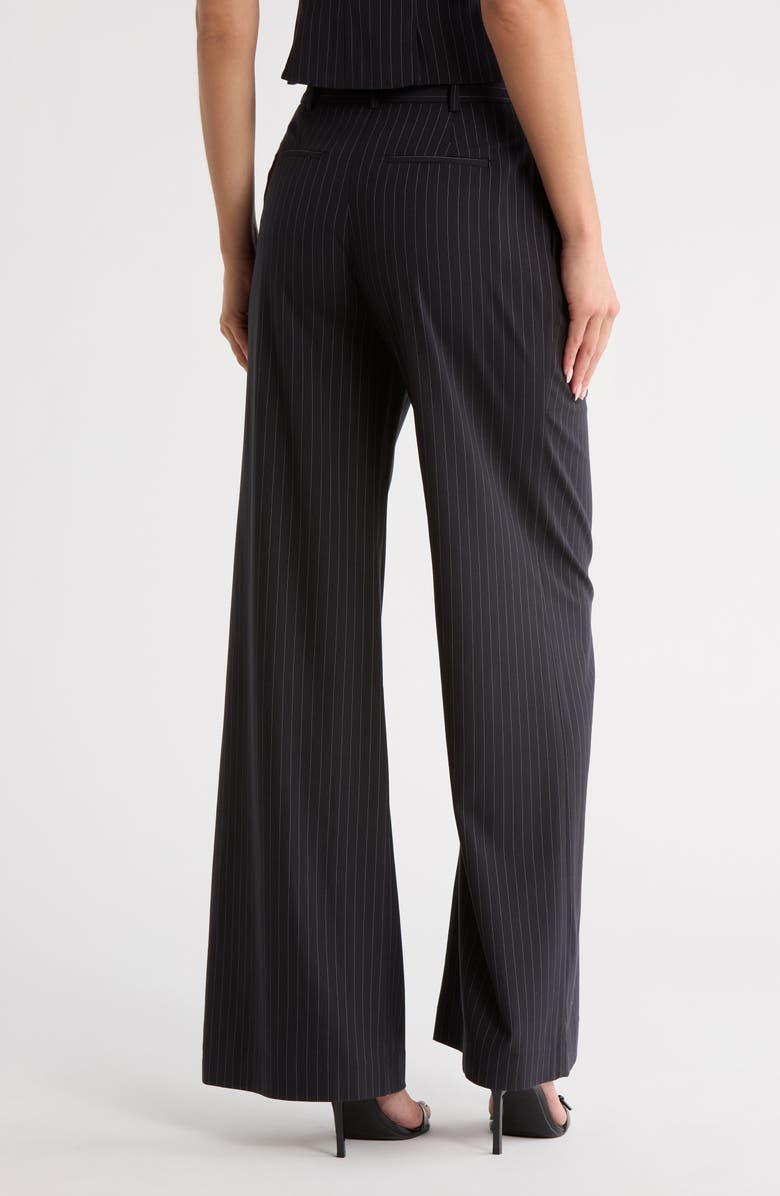 Ramy Brook Edda Wide Leg Pants, Alternate, color, Black Pinstripe