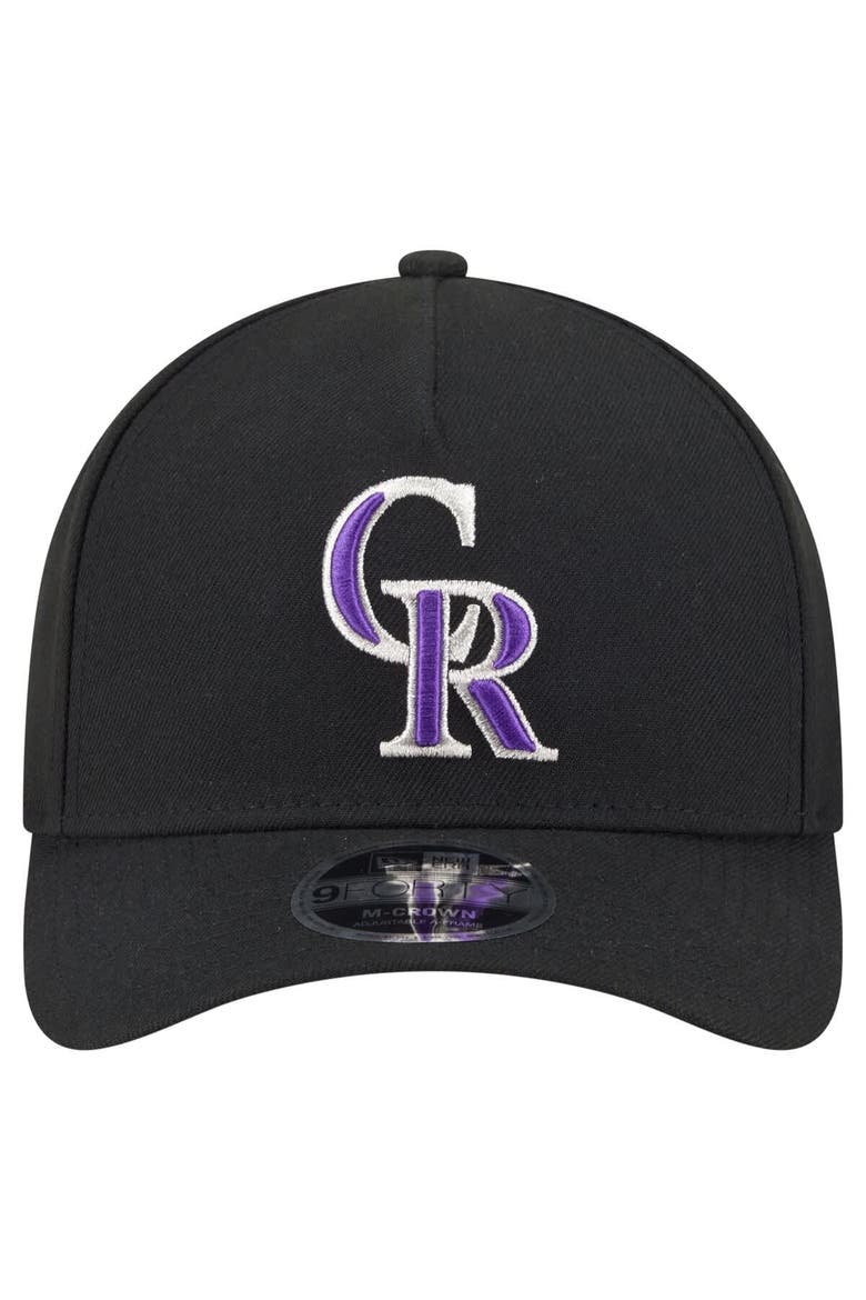 Men's New Era  Black Colorado Rockies 9FORTY M-Crown Adjustable Hat, Alternate, color, Black