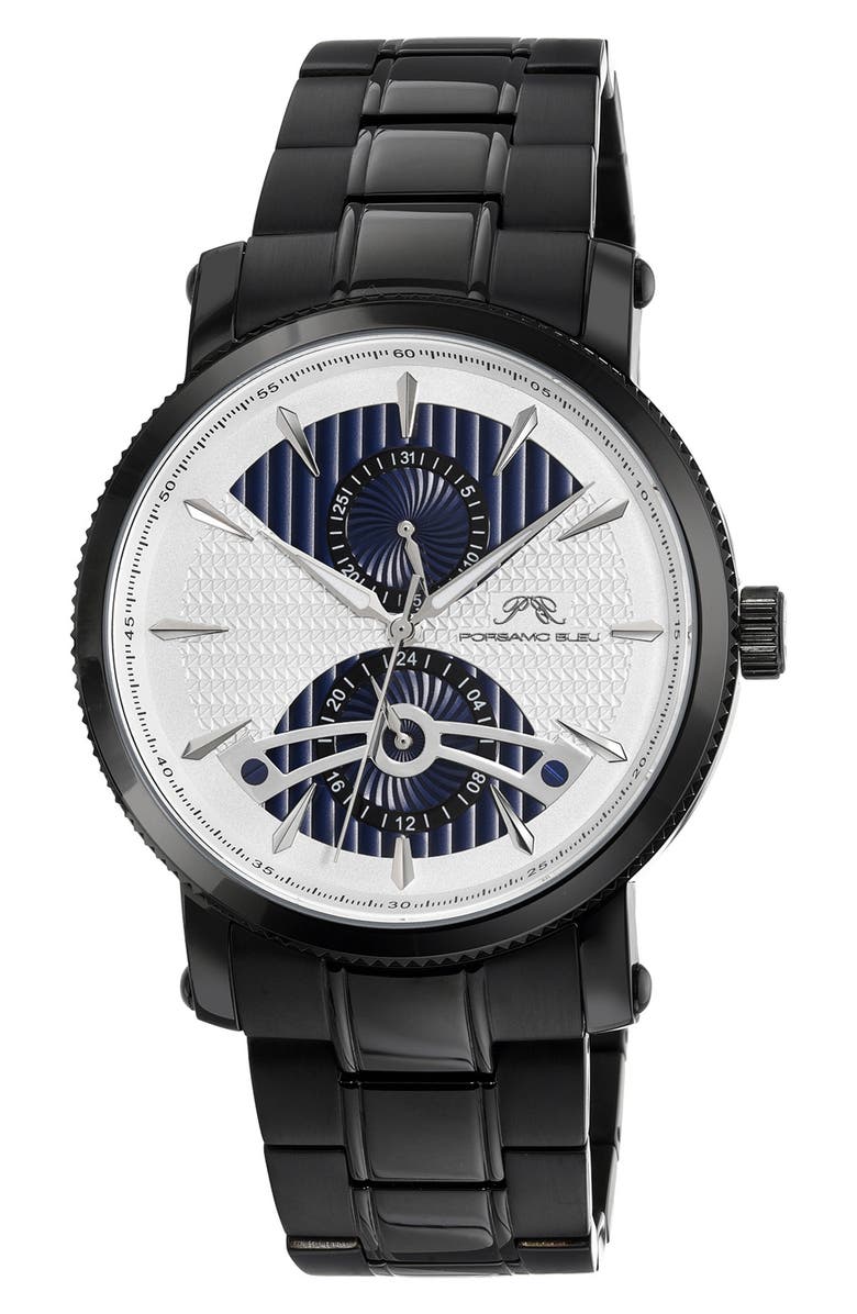 PORSAMO BLEU Men's Russel Luxury Multi Function Stainless Steel Watch, 46mm, Main, color, 