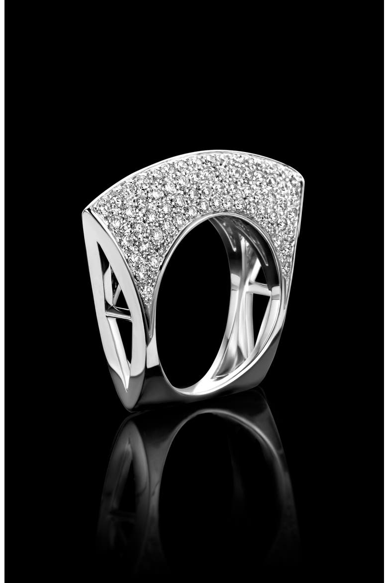 Lotus Diamond Ring, Alternate, color, WHITE GOLD