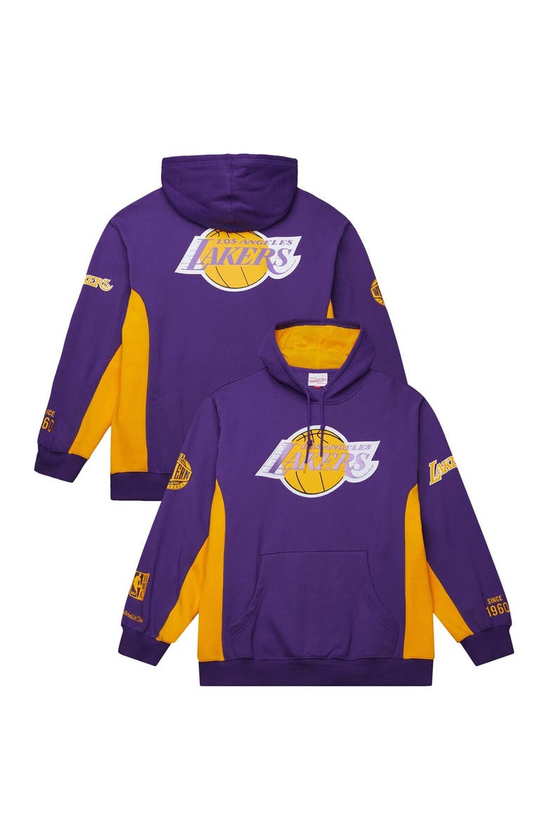 Mitchell & Ness Men's Mitchell & Ness Purple Los Angeles Lakers Hardwood Classics Team Origins Fleece Pullover Hoodie, Alternate, color, Purple