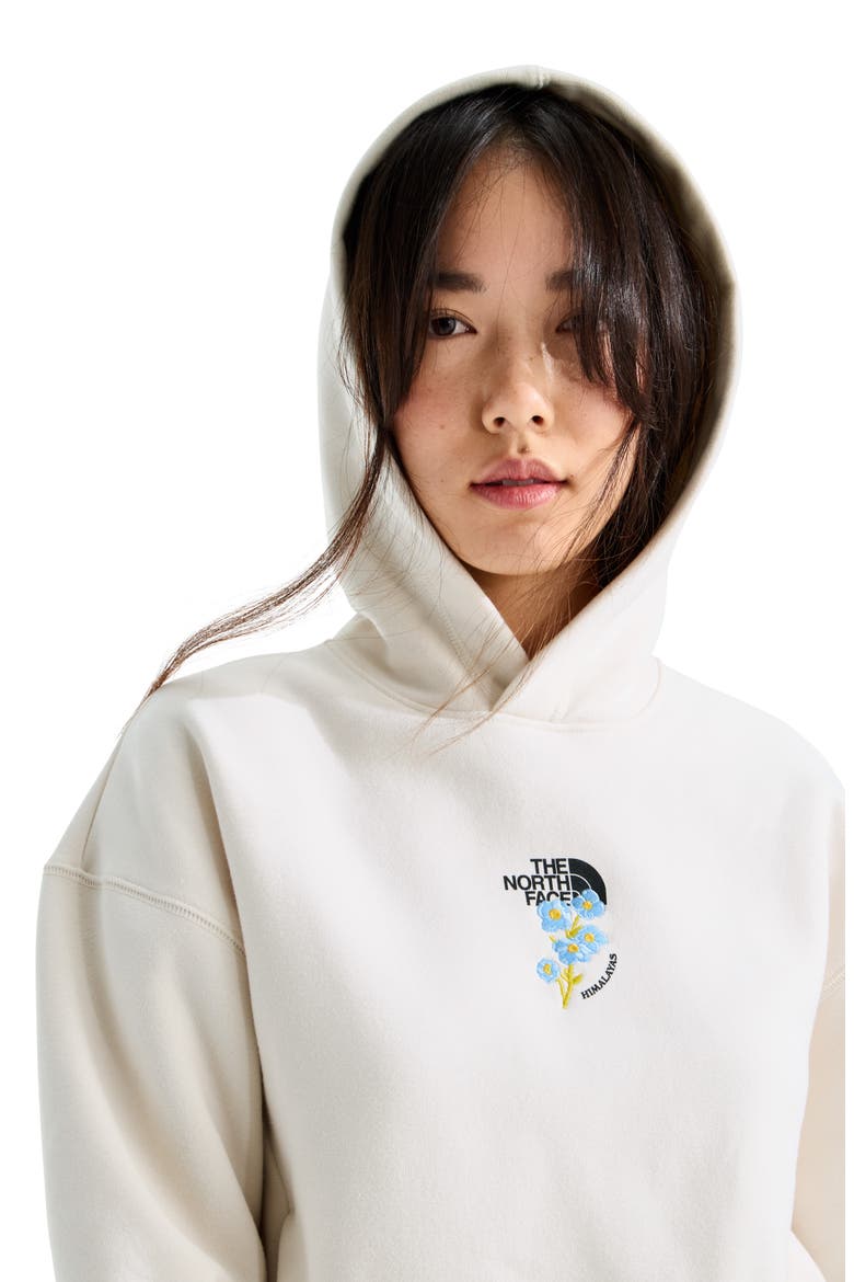 Places We Love - Himalayan Blue Poppy Pullover Hoodie, Alternate, color, WHITE DUNE