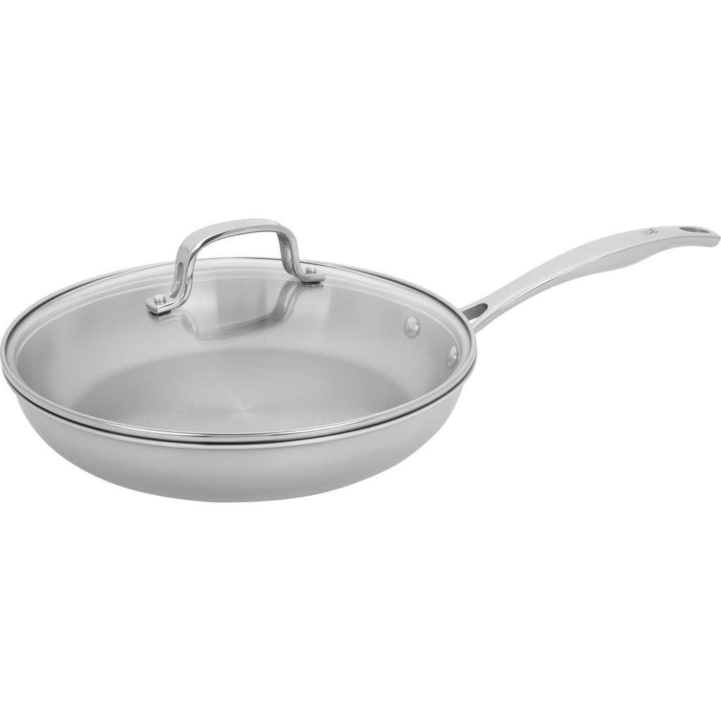 Henckels Cutlery Clad 10-inch Frying Pan With Lid In Silver