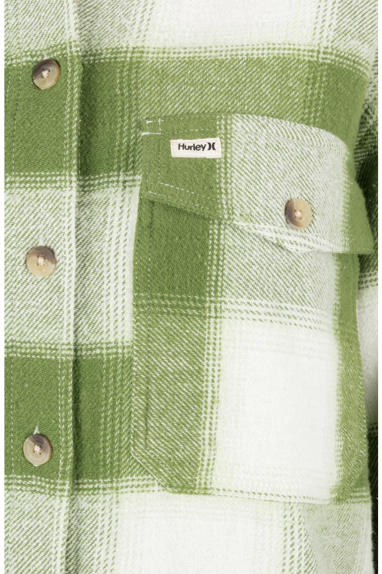 Roam Boxy Flannel Button-Up Shirt, Alternate, color, KALE