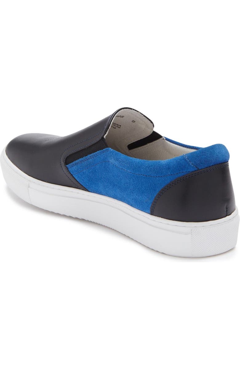 French Connection Marcel Leather Colorblock Slip-On Sneaker, Alternate, color,