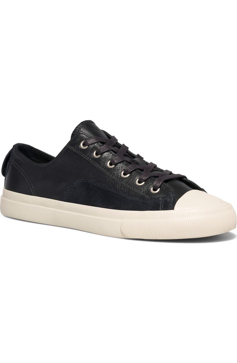 P.F. Flyers All-American Luxe Low-Top Leather & Suede Sneaker, Main, color, Black