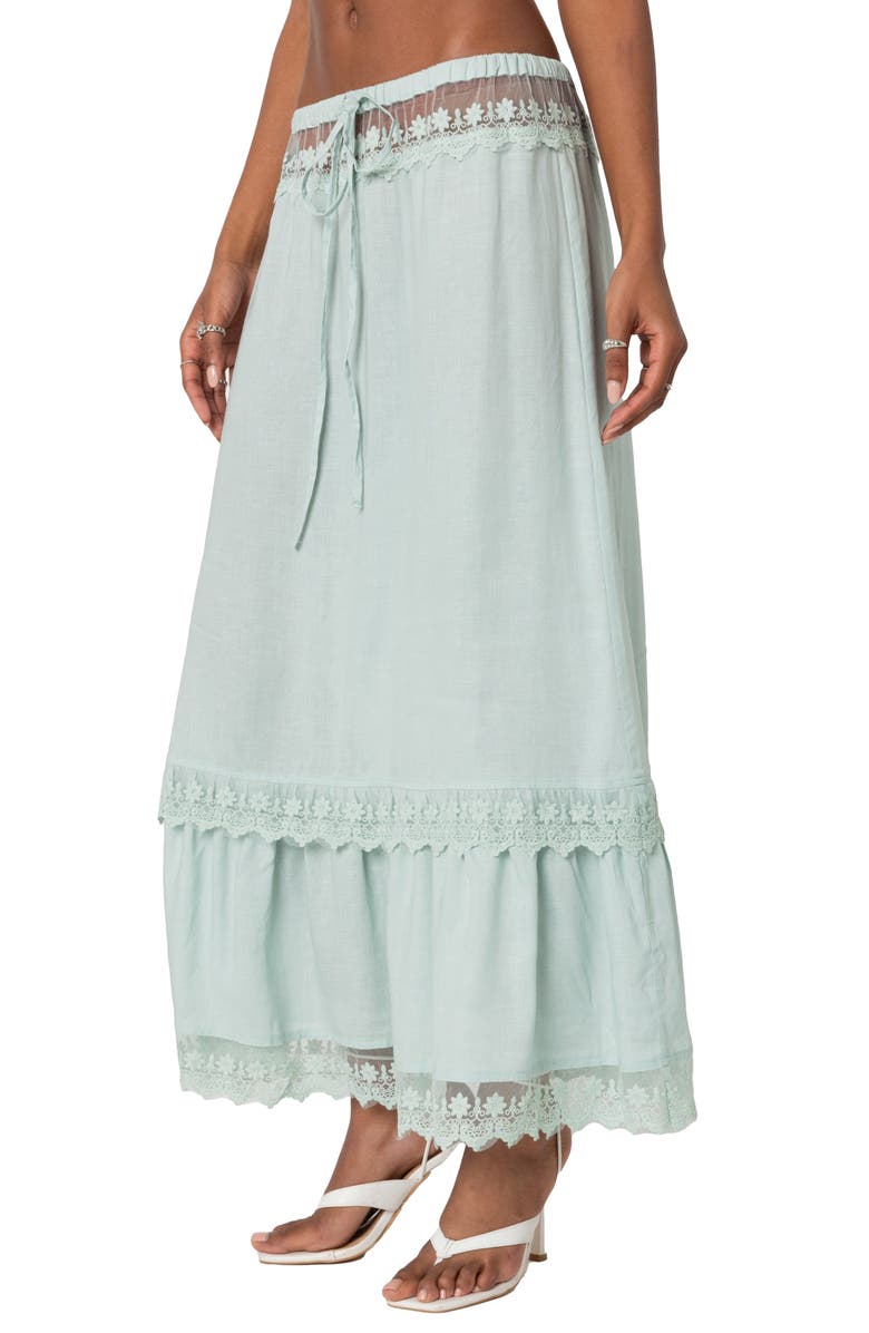 EDIKTED Lace Trim Maxi Skirt, Alternate, color, 