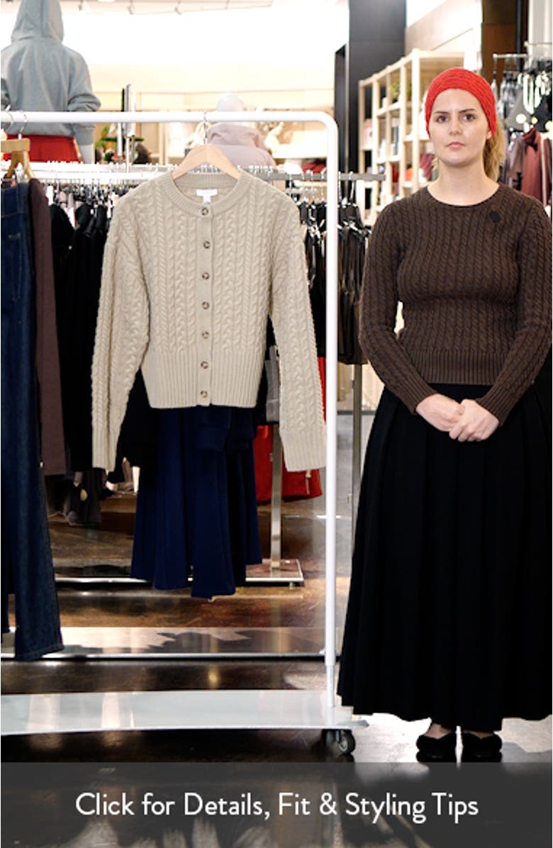 Cable Stitch Fitted Waist Cardigan, sales video thumbnail