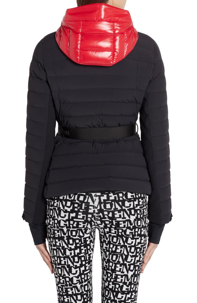 Moncler Bruche Belted Down Puffer Ski Jacket, Alternate, color, 