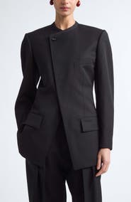 Bottega Veneta Collarless Wool Poudre Jacket