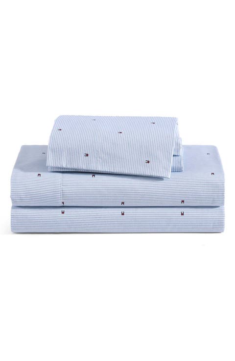 Ithaca Flag Stripe Cotton Percale Sheet Set