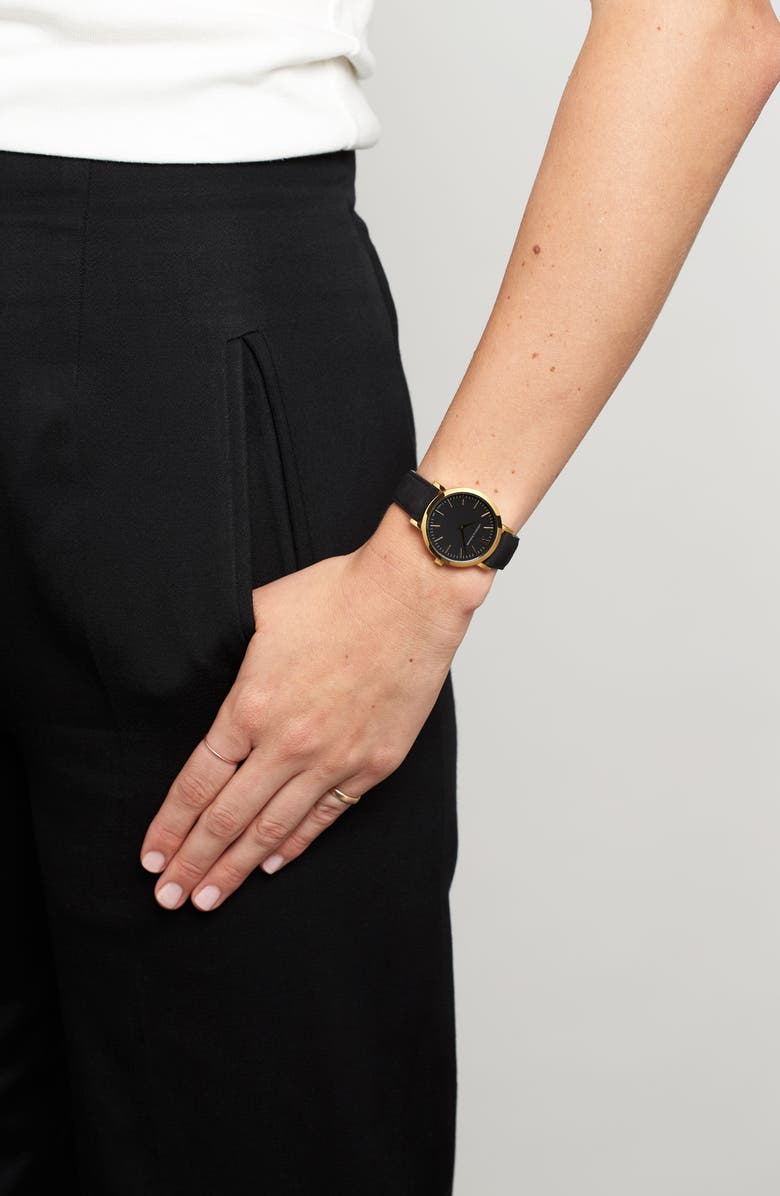 LARSSON & JENNINGS 'Lugano' Leather Strap Watch, 33mm, Alternate, color, 