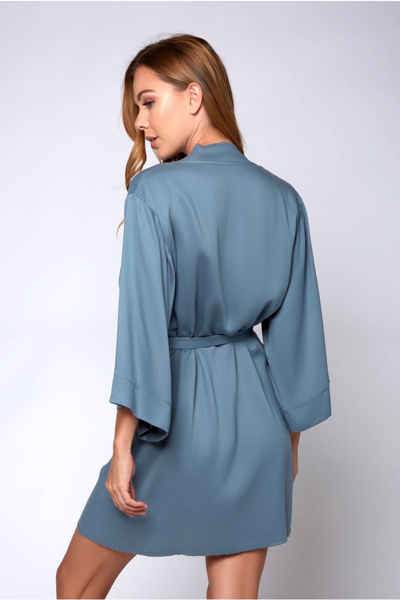 Organic Cotton and Tencel Blend Robe, Alternate, color, Blue
