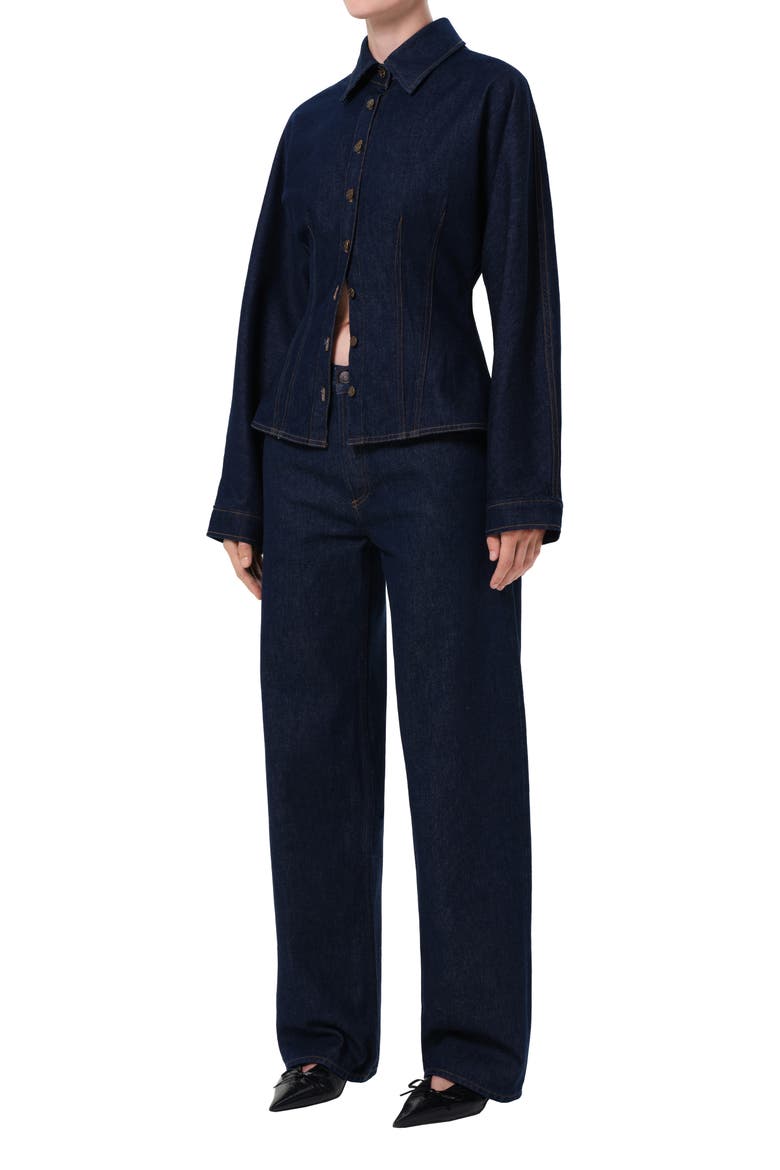 Devon Denim Button-Up Shirt, Alternate, color, RINSE RINSE IN