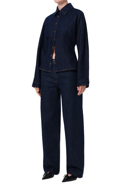 Agolde Devon Denim Button-up Shirt In Blue