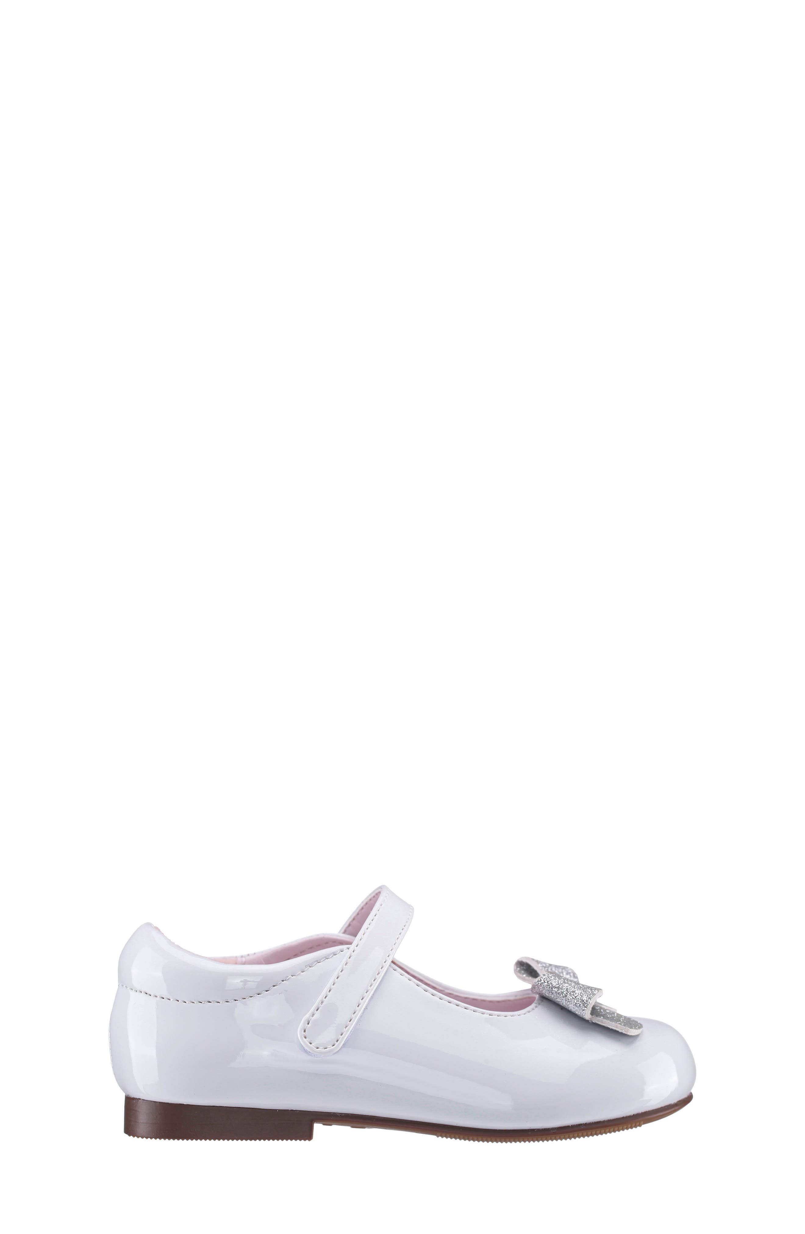 Nina Kids' Emee Mary Jane Flat, Alternate, color, White Patent Glitter