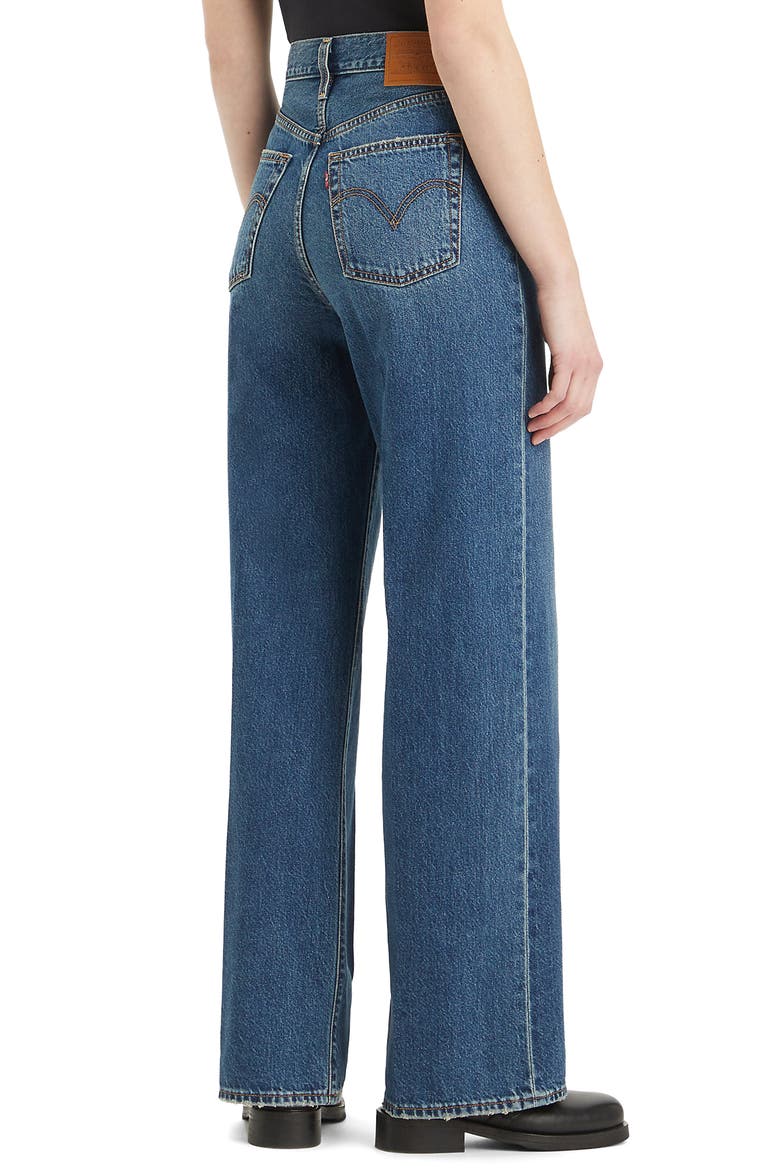 Ribcage High Waist Wide Leg Jeans, Alternate, color, POLAR PERIMITER