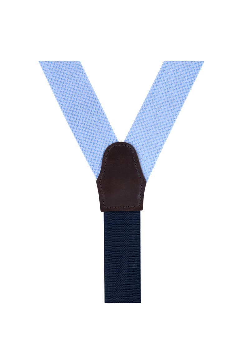 Gamma Geometric Pattern Silk Button End Suspenders, Alternate, color, Light Blue