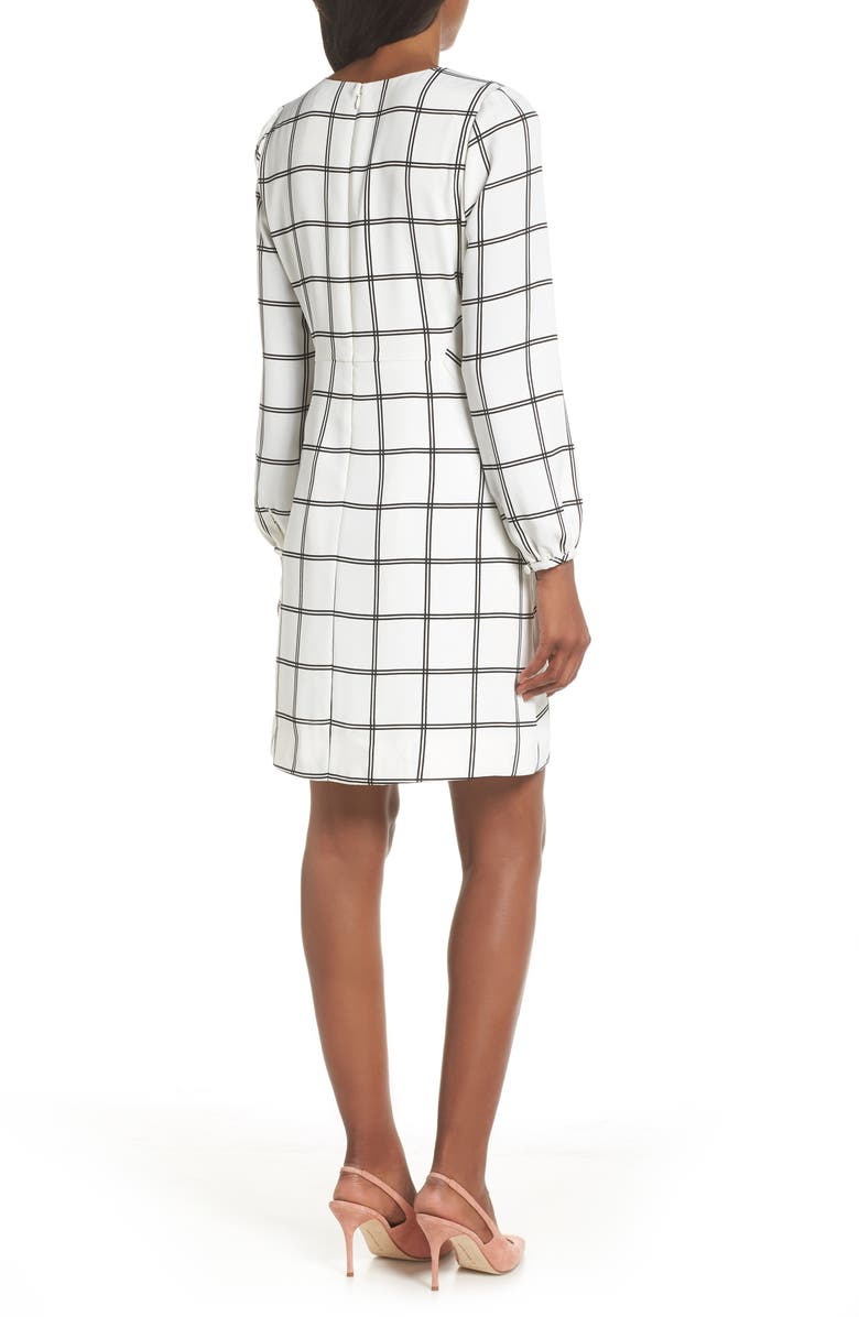 J.Crew Windowpane Check Dress, Alternate, color, Black Metallic