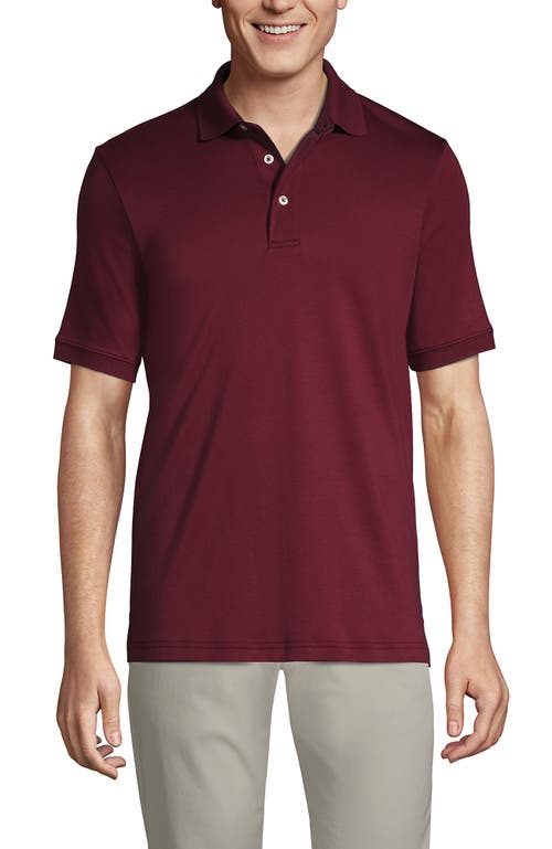 Lands' End Short Sleeve Cotton Supima Polo Shirt In Burgundy