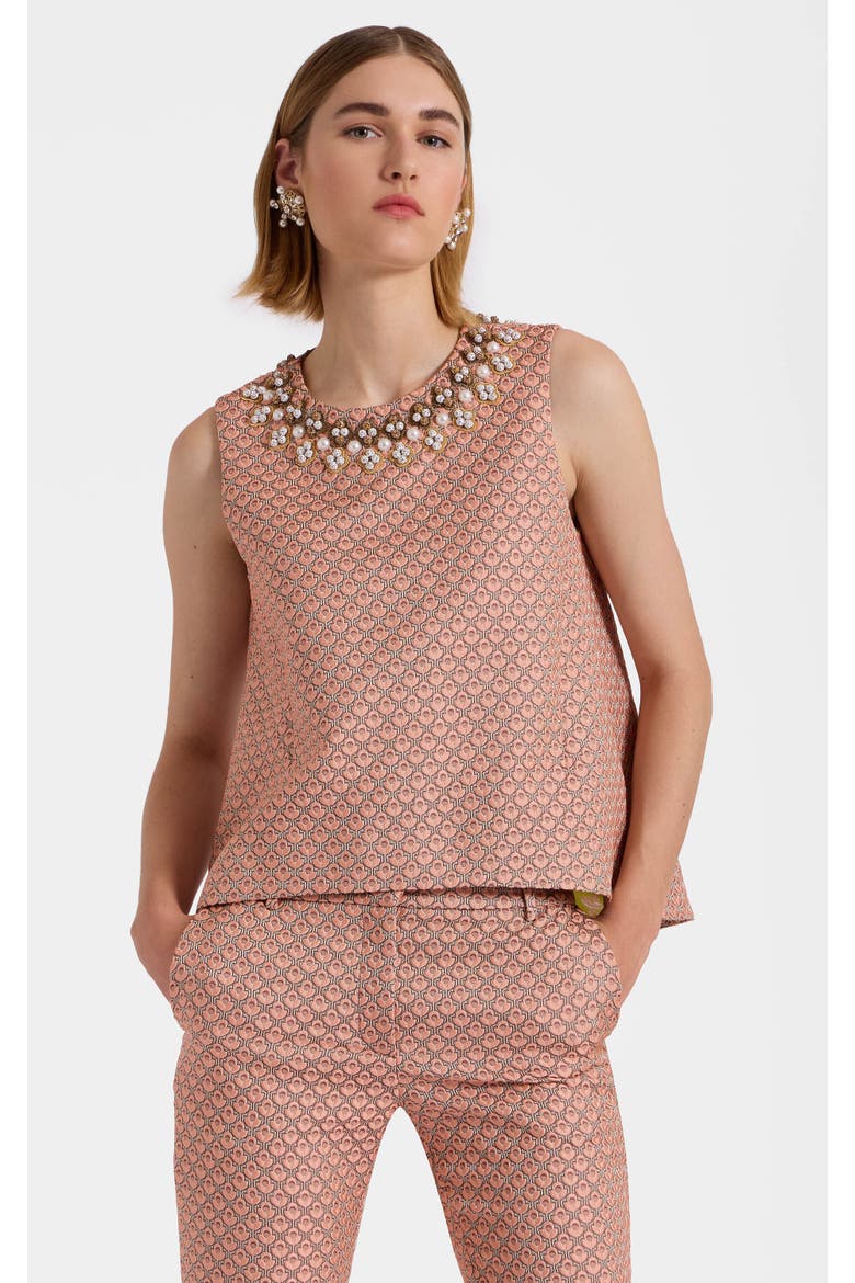 La Scala Top Embroidered, Main, color, Tulip Jacquard Pale Pink